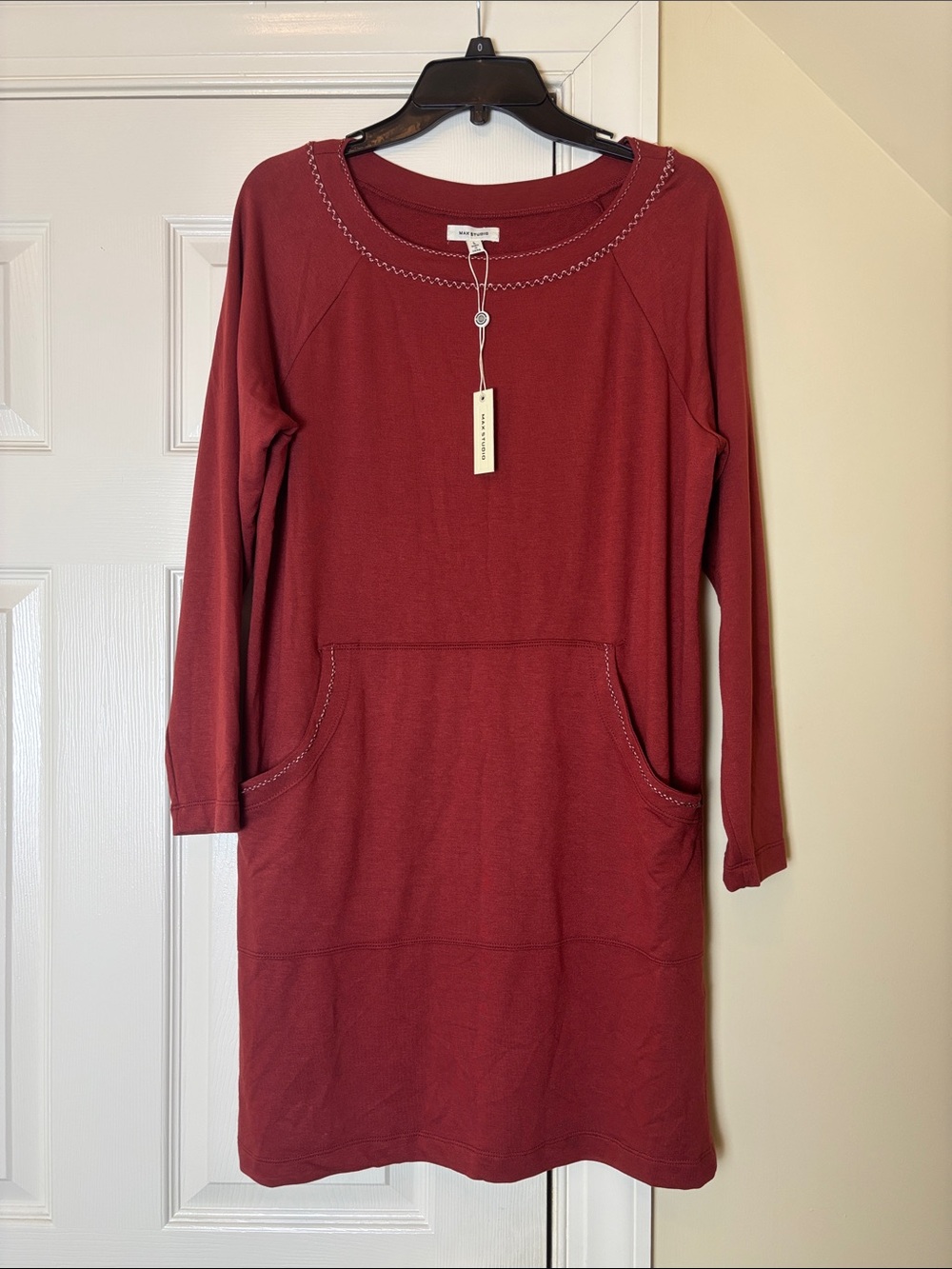 NWT Max Studio Long Sleeve Pocket Dress size Large